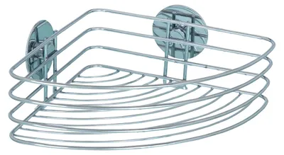 Image de WENKO Etagère d'angle Douche Panier Salle de bain autocollant sans percer Acier Argent WC
