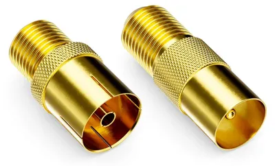 SAT-Adapter-Set F-Stecker auf IEC-Antennenstecker und -buchse