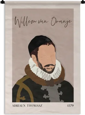 Produktbild von MuchoWow® Wandteppich Wandbehang Alte Meister - Wilhelm von Oranien - Rosa - Alt 120x180 cm Tapisserie Dekoration Wandtuch - Schlafzimmer - Dekorationen für das Haus