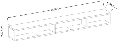 Produktbild von Meublorama HA-TOLEDO-2494DW02*1C/13KG, MDF-Platten, Weiß, 1 Regale, 190 mm, 1690 mm, 210 mm