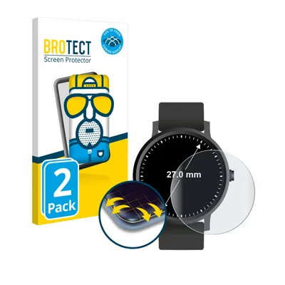 Produktbild von 2x BROTECT Fullscreen Schutzfolie für Kreisrunde Displays (ø: 27 mm) Displayschutz Folie Fullcover Matt Entspiegelungsfolie