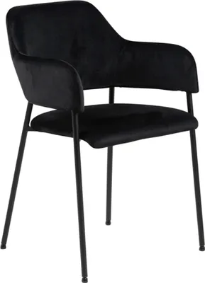 Immagine prodotto di Sedia da pranzo Design Scandinavia Lima (SET 2 pezzi), tessuto, nero