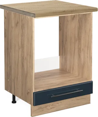 Produktbild von Herdumbauschrank Vicco Fame-Line Dunkelblau Hochglanz 60 cm , AP Eiche, Model 48870