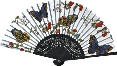 Produktbild von Fächer Schmetterlinge, 21 x 38 cm, Fasching Karneval Accessoire Handfächer Sommer