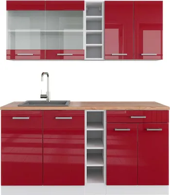 Obrázek produktu pro Jednotková kuchyně Vicco R-Line Červená/bílá s vysokým leskem 160 cm , PD Dub, Model 42330