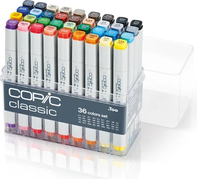 Produktbild von Copic Classic Set Grafikmarker - Basis-Set - Nachfüllbar mit Copic Ink - 36Stk