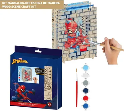 Image de Spiderman Tableau en bois à peindre DIY Décoration murale Marvel