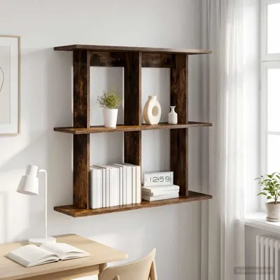 Productafbeelding van Maison Exclusive - Wandplank met wandbevestiging, gerookt eikenhout, 80 x 20 x 75 cm