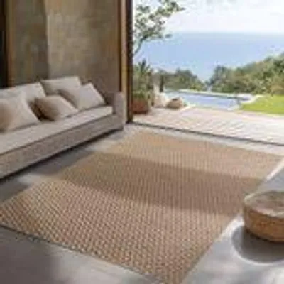 Produktbild von Indoor Outdoor Teppich wetterfest, Ideal für Küche, Balkon, Terrasse, Wohnzimmer und Esszimmer, Boho Stil, Größe: 120 x 170 cm, Farbe: Beige-3