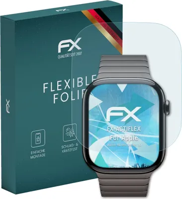 Produktbild von atFoliX FX-ActiFleX 3x Schutzfolie kompatibel mit Apple Watch 46 mm (Series 10) Folie