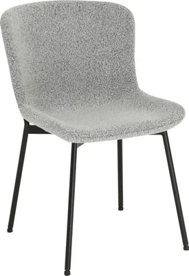 Immagine prodotto di HowHomely Sedia SABLE Tessuto Bouclé Grigio - Design moderno, confortevole, gambe in metallo nero