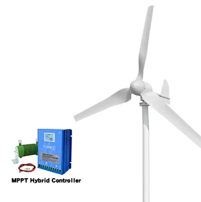 Immagine prodotto di Turbina eolica, asse orizzontale, produzione di energia elettrica di 2000W, controller ibrido 2-A, 2000W-d, 24V-A. Controller ibrido 2-A, 2000W-d, 24V-A