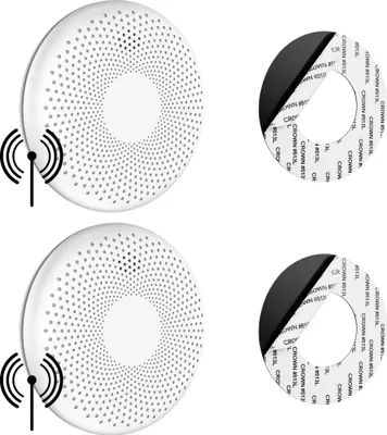 Produktbild von SAVS CS11R Vernetzbarer kombinierter Rauch und CO Melder 2er-Pack – 10 Jahre Batterie – Extra dünnes Design – Kein LED-Licht – Montage ohne Bohren
