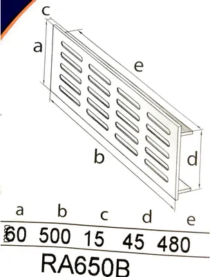 Produktbild von Aluminium dunkel Braun Lüftungsgitter 60 x 500 mm Sokkelgitter Heizungsgitter