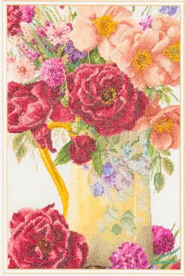 Produktbild von Thea Gouverneur Kreuzstich-Bausatz 'Rose Bouquet Evenweave', 24x34cm