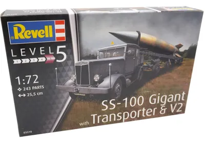 Produktbild von Revell 03310 SS-100 Gigant with Transporter & V2 LKW Modell Bausatz 1:72 in