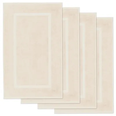 Produktbild von Lavea® 4er Set Badematte 50x80 cm, Badvorleger rutschfest, 100% Baumwolle Frottier, 800 g/m_ saugstark, waschbar 60°C, Serie Elena, Creme