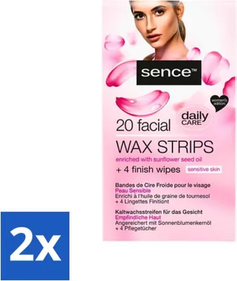Produktbild von Sence - Wachsstreifen - Gesicht - 20 Wachsstreifen - Vorteilspack - 2 Stücke