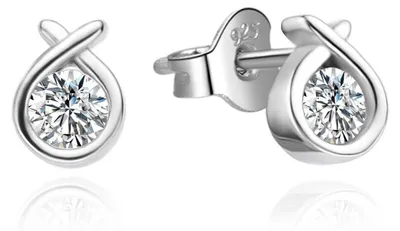 Image de Boucles d'oreilles élégantes en argent avec zircons AGUP3536