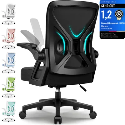 Produktbild von Hiazurm Bürostuhl, Schreibtischstuhl, bürostuhl ergonomisch mit Verstellbaren Armlehnen, höhenverstellbar,S-förmige Lendenstütze,Chefsessel 150kg