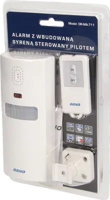 Image de Orno | Alarme portable OR-MA-711 - Blanc - 100 dB - Détecteur de mouvement - Télécommande incluse