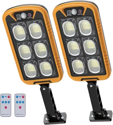 Produktbild von Set mit 2 LED-Solarleuchten 4500 lm Bewegungsmelder Fernbedienung Außenlampen