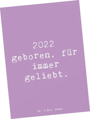 Produktbild von Mr. & Mrs. Panda Grußkarte Spruch 2022 Geburtstag Lieblingskind - Lavendeltraum - Geschenk, Postkarten, Fotokarte, liebevolle Geschenke, geliebter Mensch, Geburtstagskind