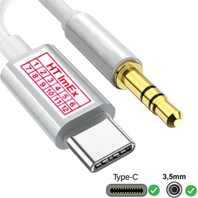 Produktbild von USB C Aux Kabel in Audio Typ C Adapter Klinke 3,5mm für Samsung, Huawei Stereo