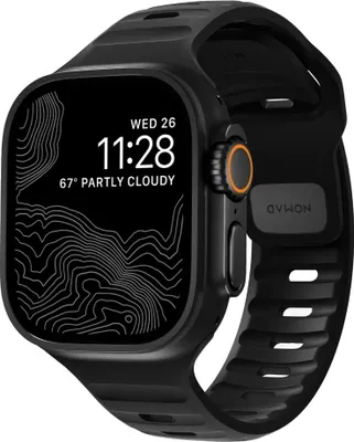 Image de Nomad Sport Bracelet Étanche 45/46/49mm – Caoutchouc Fluoroélastomère FKM – Canaux de Ventilation Intérieurs – Résiste à une Force Latérale de Glissement de 5 à 20 kgf - Noir