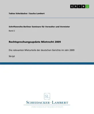 Produktbild von Rechtsprechungsupdate Mietrecht 2009
