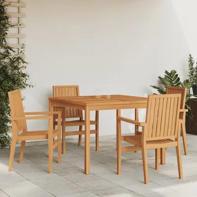Obrázek produktu pro Maison Exclusive – 5dílná zahradní jídelní souprava z masivního teakového dřeva