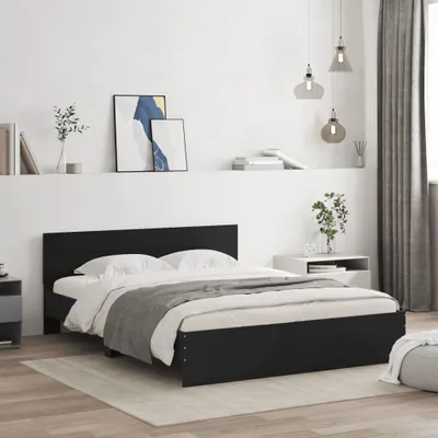 Produktbild von Cloris DesignMöbel Bettgestell mit Kopfteil Schwarz 140x200 cm , Klassische Betten 2024 Neu