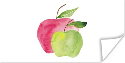 Produktbild von MuchoWow® Poster Äpfel - Obst - Aquarell 120x60 cm - Bild