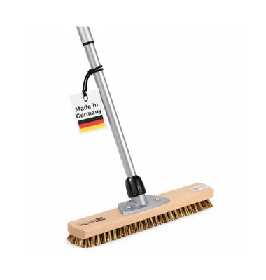 Produktbild von BawiTec Großraumschrubber harte Borsten Breite 40cm mit Teleskopstiel 200cm Lang Schrubber Stiel ausziehbar