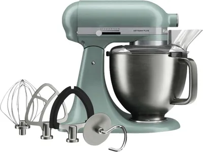 Productafbeelding van KitchenAid 5KSM50PKVEMJ, staande mixer, mintgroen, geschikt voor kneden, mengen en luchtig kloppen, 4,7 liter, Mint Julep-kleur, hendel