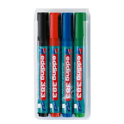 Produktbild von edding 383 Flipchart-Marker farbsortiert 1,0 - 5,0 mm, 4 St.