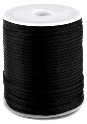 90m Satinschnur Ø2mm, 100% Polyester schwarz