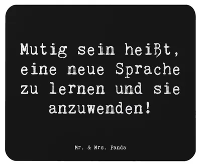 Produktbild von Mr. & Mrs. Panda Mauspad Spruch Sprachen Lernen und Anwenden - Schwarz - Geschenk, Mousepad, Geschenkideen, Vertrauem, Trost, Zuversicht, Möglichkeiten durch, Ermutigung