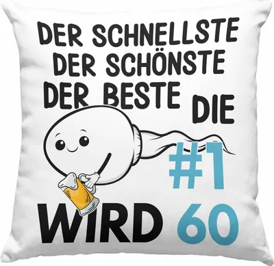 Produktbild von Trendation - 60. Geburtstag Deko-Kissen mit Füllung 40x40 Geschenk Männer Vater 50er Geschenkidee Mann Lustig Spruch (Rosa)