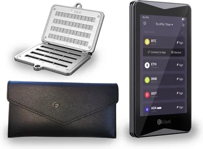 Produktbild von Ellipal Titan 2.0 + Seed Phrase Steel + Leather Case Schwarz- Vorteilsbündel- Krypto Hardware Wallet set
