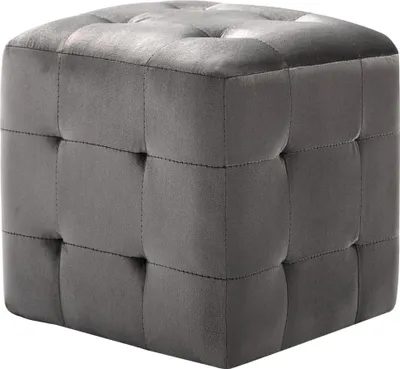 Produktbild von vidaXL Pouf 2 Stk. Grau 30x30x30 cm Samtstoff