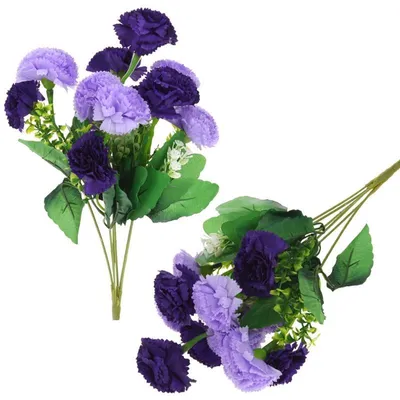 Image de Bouquet de chrysanthèmes artificiels pour décoration de vase, 35 cm - Violet