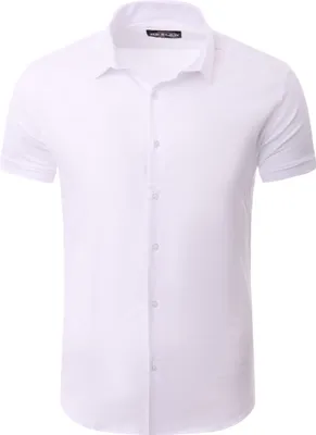 Produktbild von Reslad Hemd Herren Kurzarm Einfarbig RS-7025 Weiß XL