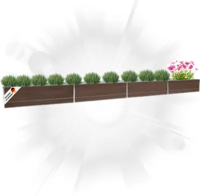 Produktbild von DELUKE® Hochbeet für Garten OSKAR Braun | 600x80x45cm | Verzinkter Stahl | Wetterfest | Gartenbeet Kräuterbeet Blumenbeet Beet hoch Frühbeet für Garten Gemüsebeet