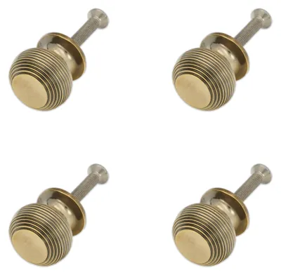 Immagine prodotto di Elzusha - Set di 4 pomelli per mobili in ottone massiccio, stile Bijenkorf