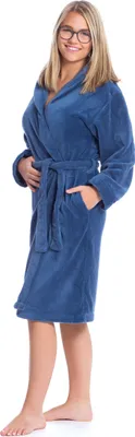 Produktbild von Jugend- u. Kinderbademantel mit Kapuze, marine, Gr. 164