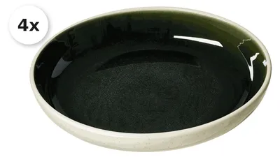 Produktbild von Servierteller 24,5cm tief 4er Set Skog dunkelgrün
