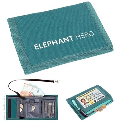 Produktbild von Geldbörse Schülerbörse Kindergeldbörse Brustbeutel Elephant Hero Signature Börse Klettbörse Wallet Schule 13200 Solid Petrol