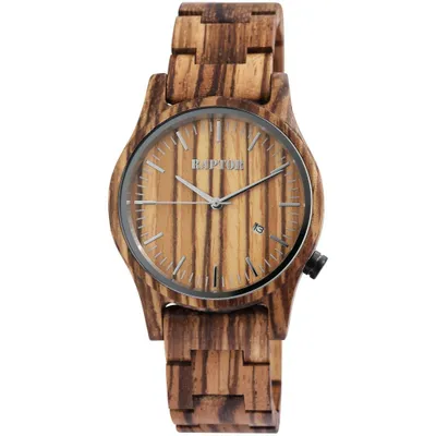 Produktbild von Raptor Herren Uhr Holz Armbanduhr braun Zebra RA20243-001