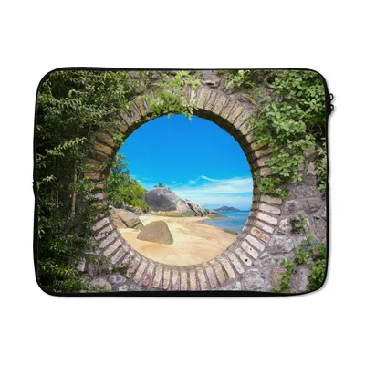 Produktbild von MuchoWow® Laptop Hülle 17 Zoll Laptoptasche Sommer - Strand - Aussicht - Tropisch - Zipper - Schutzabdeckung
